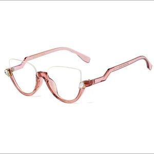 Women Pink Anti-blue light Cat Eye Glasses